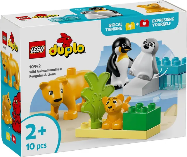 LEGO Duplo 10442 - Rodziny dzikich zwierząt: pingwiny i lwy