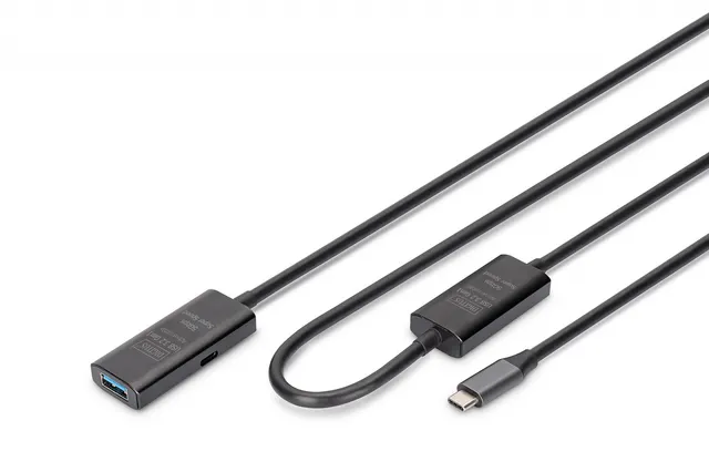Kabel przedłużający aktywny DIGITUS DA-73111, USB 3.2 Gen1, 5Gbps, USB-C - USB-A, 10m