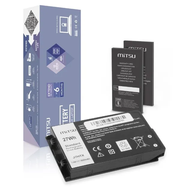 Bateria J7HTX Dell Latitude 12 Rugged 7202 7212 7220 Tablet 3600 mAh (27 Wh) 7.4V (7.6V)