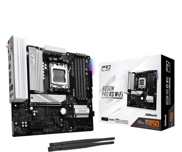 Płyta ASrock B850M Pro RS WiFi /AMD B850/DDR5/SATA3/M.2/USB3.1/WiFi/BT/PCIe5.0/AM5/mATX