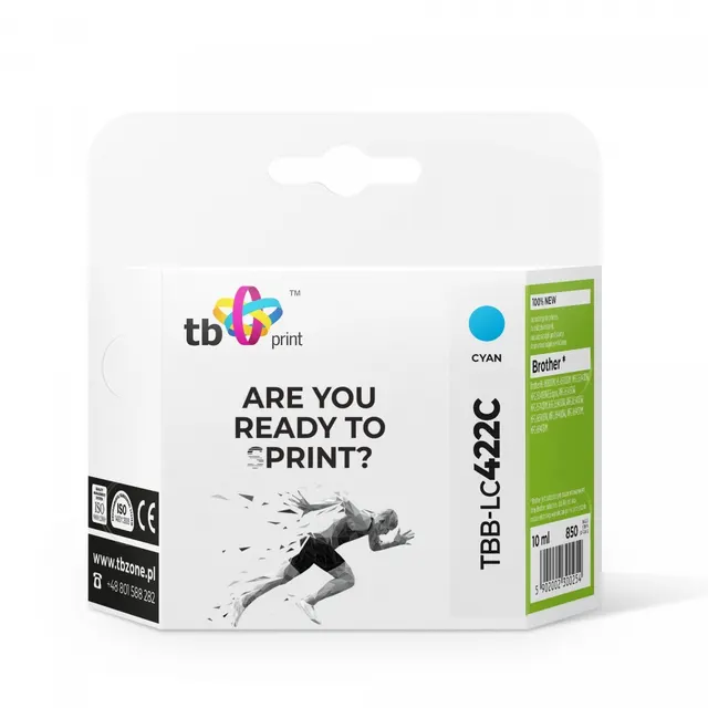 Tusz do Brother MFC-J5340DW TBB-LC422C 100% nowy cyan