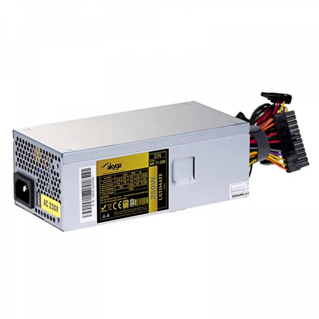 Zasilacz TFX 250W Akyga AK-T1-250 P4 3x SATA Molex APFC 80+ gold FAN 8cm