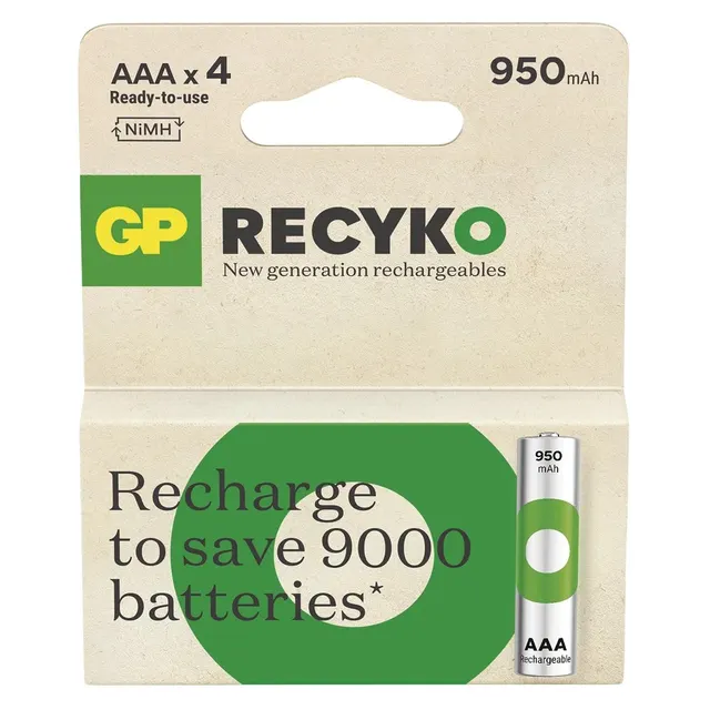 Akumulatorki AAA/R03 GP ReCyko Ni-MH 950mAh - 4 sztuki