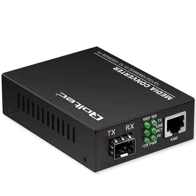 Switch niezarządzalny Qoltec Dwukierunkowy Media Konwerter 1x RJ45 1x SFP, 1000Mb/s, 5V