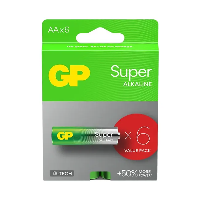 Bateria alkaliczna AA / LR6 GP Super Alkaline G-TECH - 6 sztuk