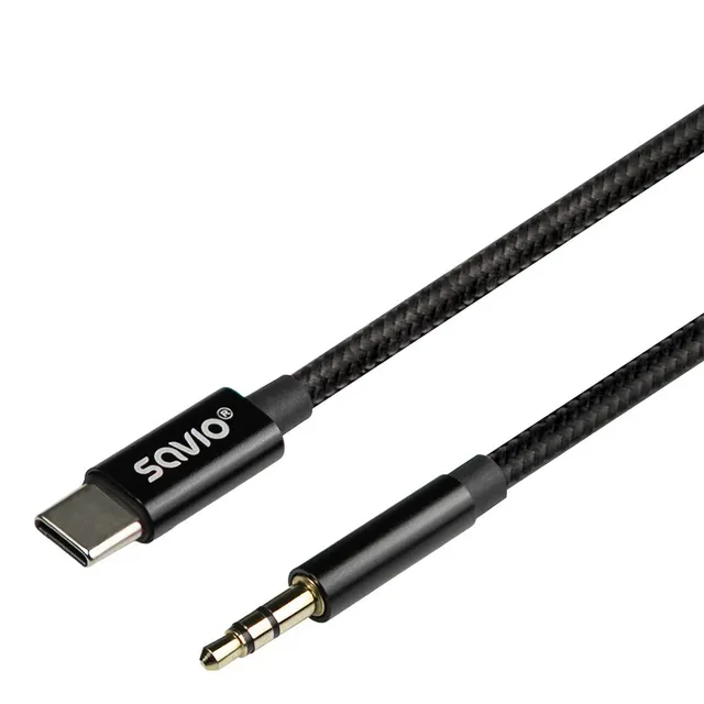 Kabel adapter Savio CL-188 USB-C do Mini Jack 3.5mm 2m