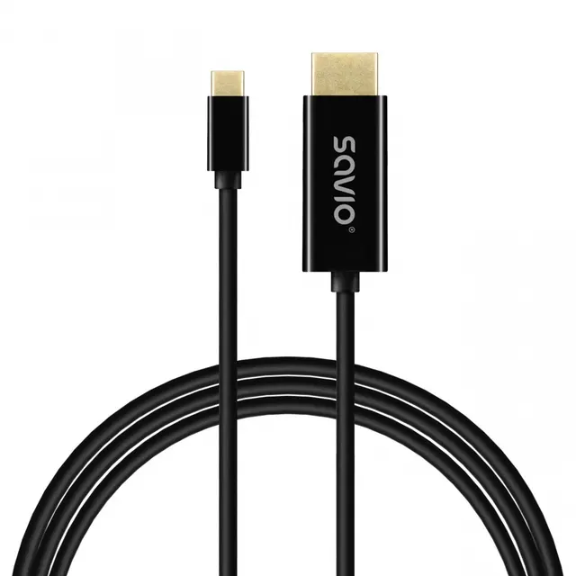 Kabel adapter Savio CL-190 USB-C do HDMI 30Hz 1m plastik