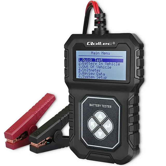 Tester cyfrowy Qoltec akumulatora z LCD, 12V, AGM, GEL, STD, 30-220Ah