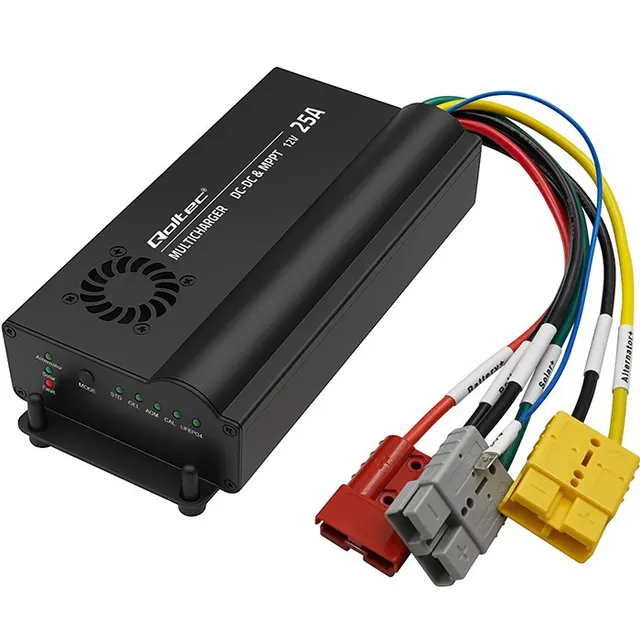 Ładowarka DC-DC Qoltec 12V z regulatorem MPPT, 25A, LiFePO4 AGM GEL STD