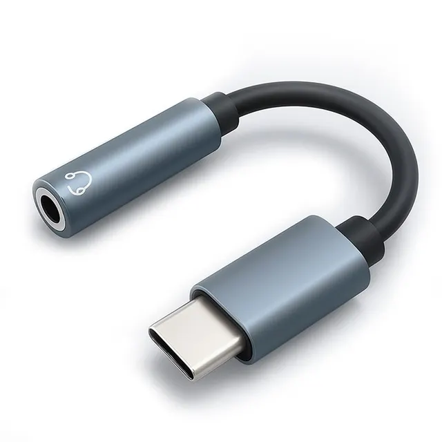 Kabel adapter Qoltec USB-C - Jack 3.5mm, 0,1m