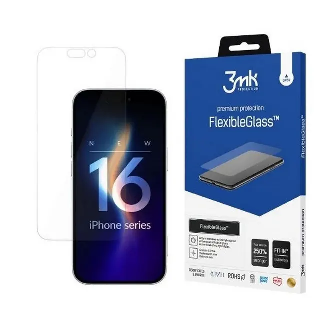 Szkło nietłukące się do Apple iPhone 16 Pro - 3mk FlexibleGlass