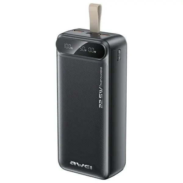 Powerbank Awei PA-12 30000mAh 22,5W 2xUSB-A 1xUSB-C 1xmicroUSB czarny
