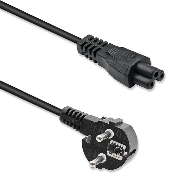 Kabel zasilający Qoltec kątowy SCHUKO, IEC C5, Koniczynka, 3x1.0mm2, 1.5m