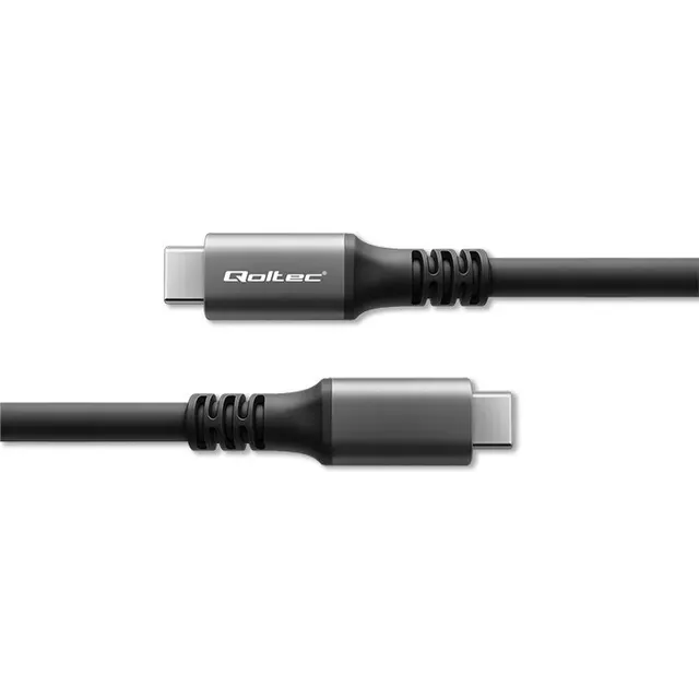Kabel USB4 Qoltec USB-C PD 240W, Thunderbolt 3/4, 4K, 40Gb/s, 1m, Czarny