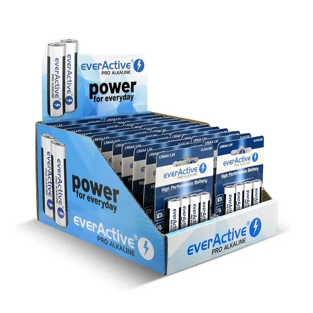 Baterie alkaliczne AA/LR6 everActive Pro Alkaline display handlowy 96 szt.