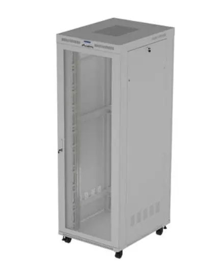 Szafa instalacyjna Rack stojąca 19" 47U 800x1000 Drzwi Perforowane szara Lanberg (flat pack) LCD V2
