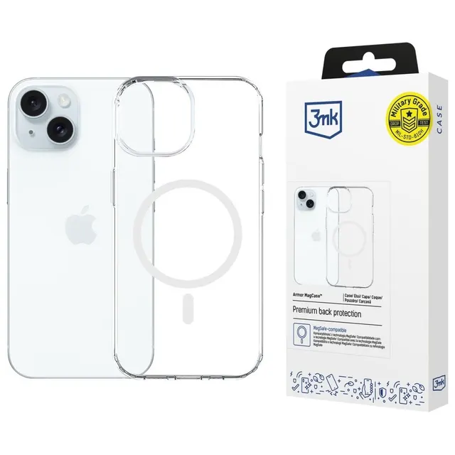 Etui Armor MagCase do iPhone 15 MagSafe przezroczysty
