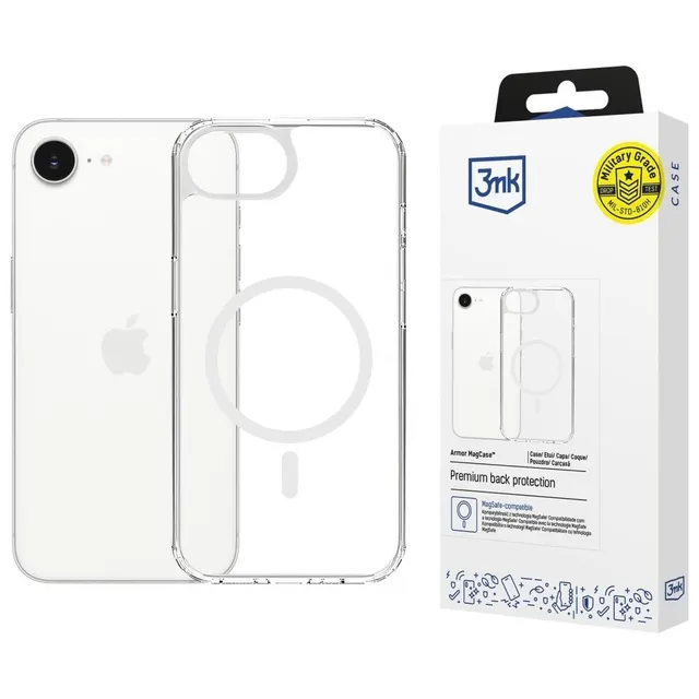 Etui Armor MagCase do iPhone 16e/iPhone 17e Magsafe przezroczysty