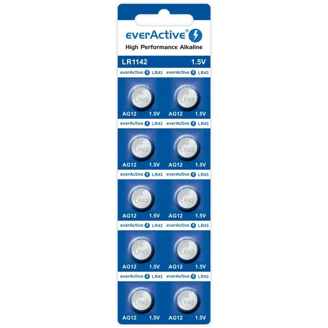 Bateria alkaliczna mini everActive AG12 G12 LR1142 LR43 - blister 10 sztuk