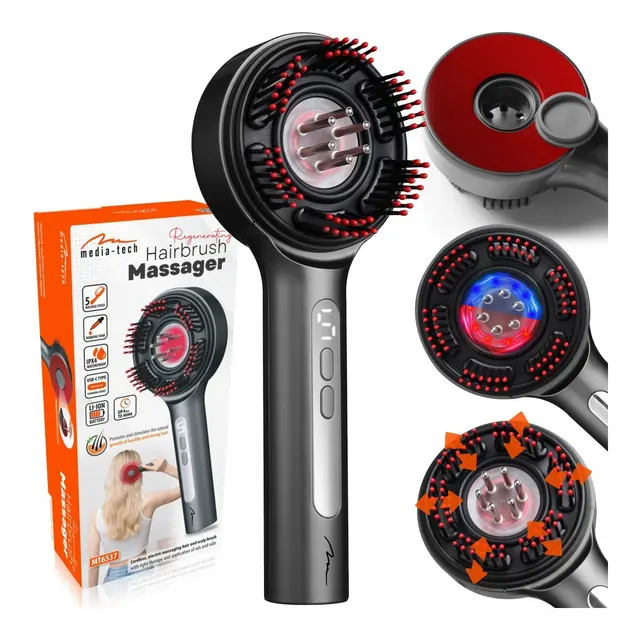 Szczotka masująca do włosów i skóry głowy Media-Tech REGENERATING HAIRBRUSH MASSAGER MT6537
