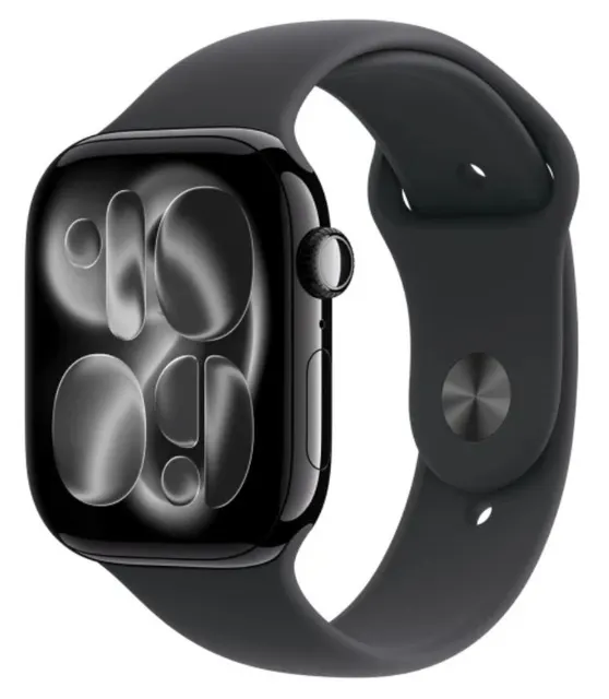 Watch Series 11 GPS + Cellular, koperta 46 mm z tytanu w kolorze naturalnym, pasek sportowy w kolorze górskiej szarości - rozmiar M/L