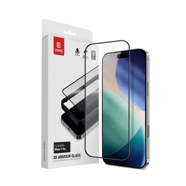 3D Armour Glass - Szkło hartowane iPhone 18 Pro / 17 Pro + ramka instalacyjna