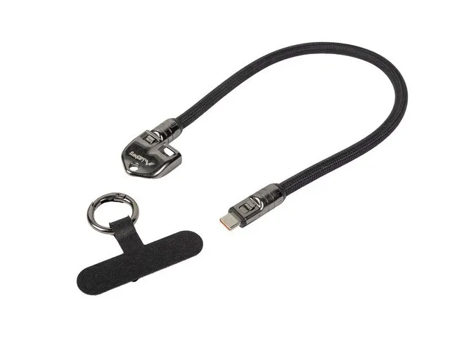Kabel USB-C M/M Lanberg Smycz / Brelok 0,3m 240W Czarny