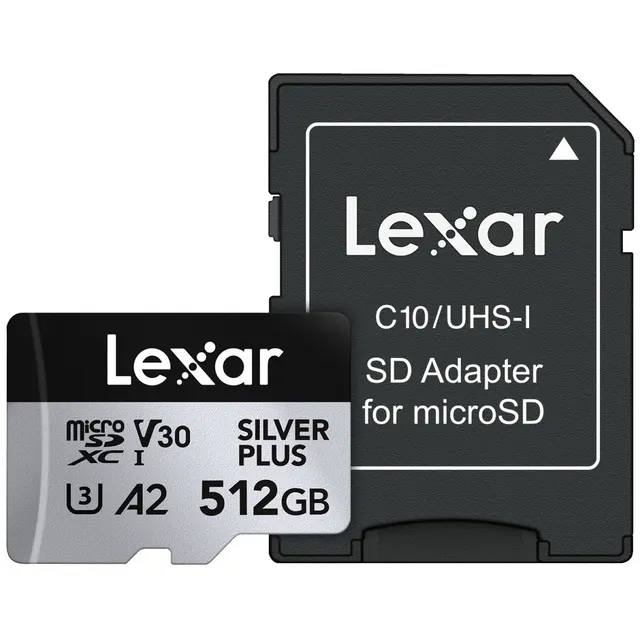 Karta pamięci Lexar microSDXC Silver Plus 512GB V30 UHS-I U3 A2 205/150MB/s