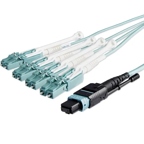 StarTech.com MPO8LCPL10M kabel InfiniBand / światłowodowy 10 m MPO/MTP 8x LC Kolor Aqua