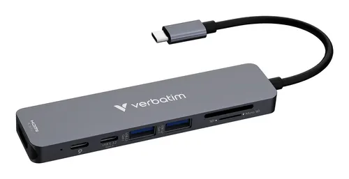 Verbatim 32158 huby i koncentratory USB 3.2 Gen 1 (3.1 Gen 1) Type-C 5000 Mbit/s Szary