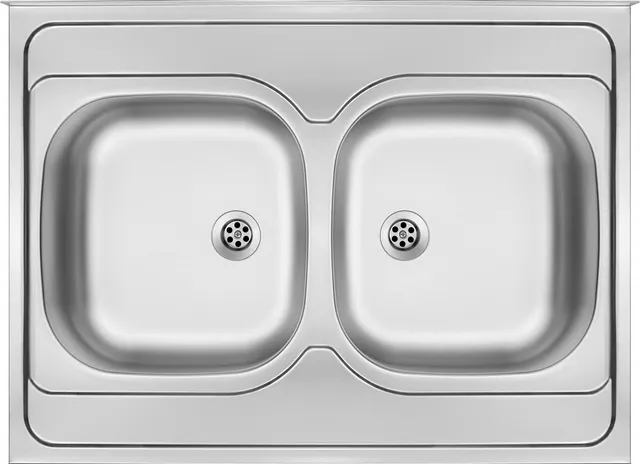 Zlewozmywak stalowy 2-komorowy - nakładany ZM6_020N 5907650846543