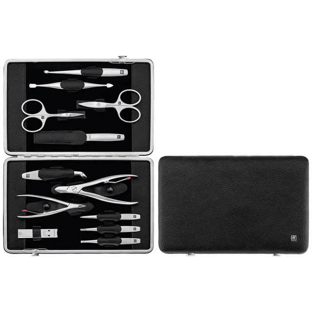 ZWILLING TWINOX Zestaw do manicure – czarne skórzane etui 12 elementów