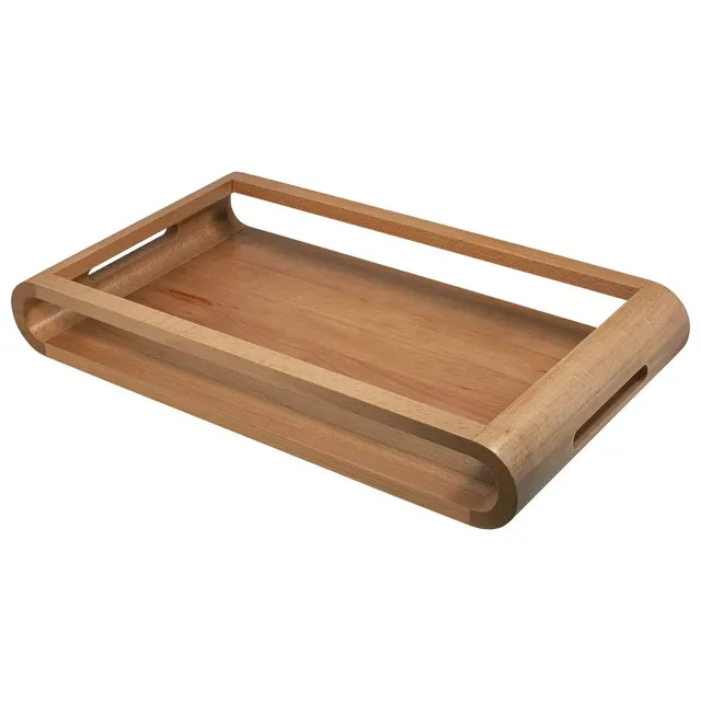 Dwustronna taca ARTELEGNO VASD z drewna bukowego 27x49cm