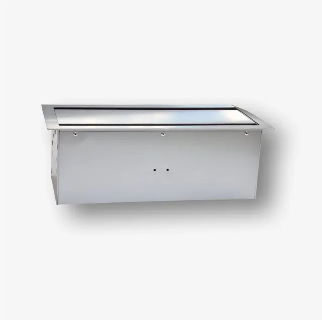 Box blatowy 8M - puszka blatowa do montażu gniazd standardu 22 5x45 mm ( 45x45 mm) uchylna dwustronnie srebrny metalik
