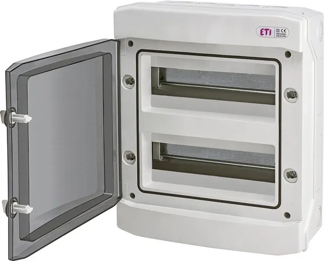 Rozdzielnia plastikowa NT 24M 2X12M IP65 IK07 384x319x144 drzwi dymne biały DIDO 1500VDC