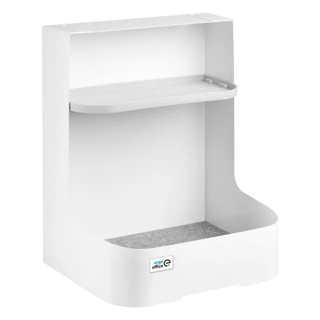 Pojemnik podbiurkowy / organizer z półką na akcesoria Ergo Office biały max. 5kg ER-442