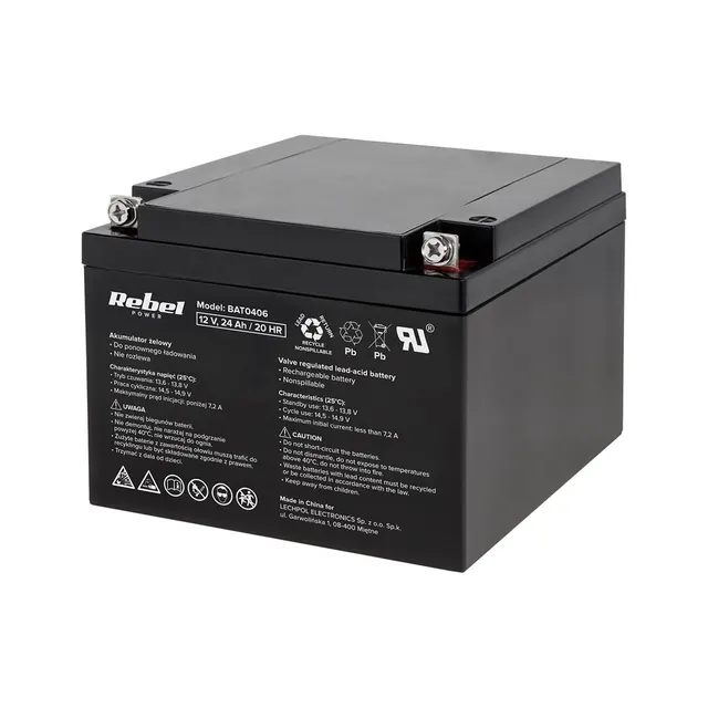 Akumulator żelowy Rebel 12V 24Ah BAT0406