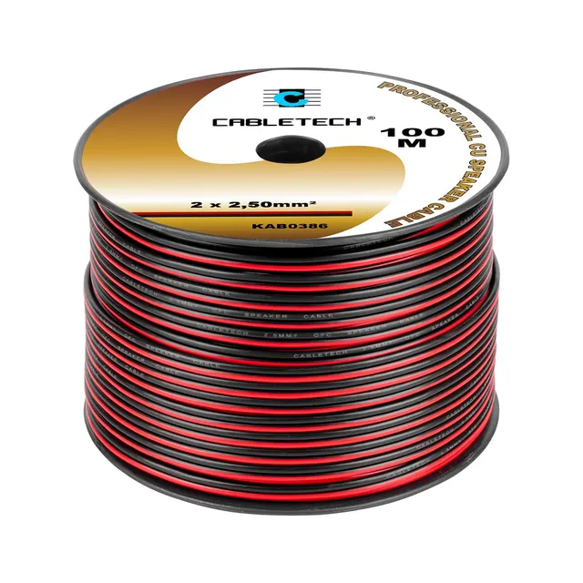 Kabel głośnikowy 2 5mm czarno-czerwony