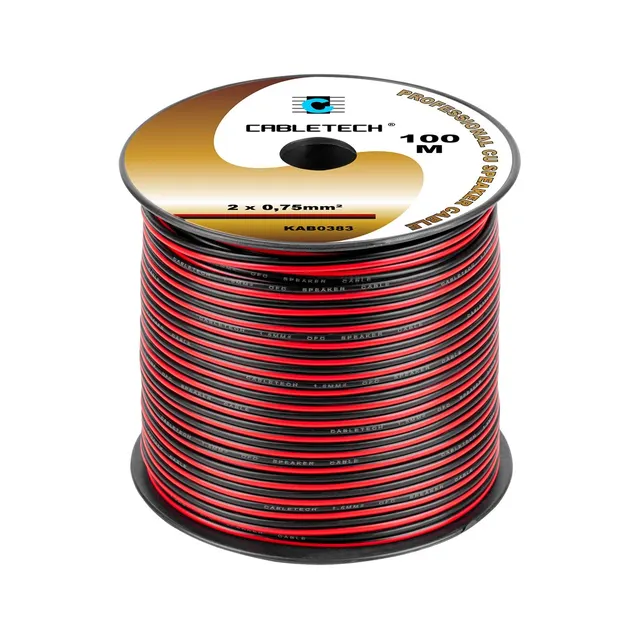 Kabel głośnikowy 0 75mm czarno-czerwony