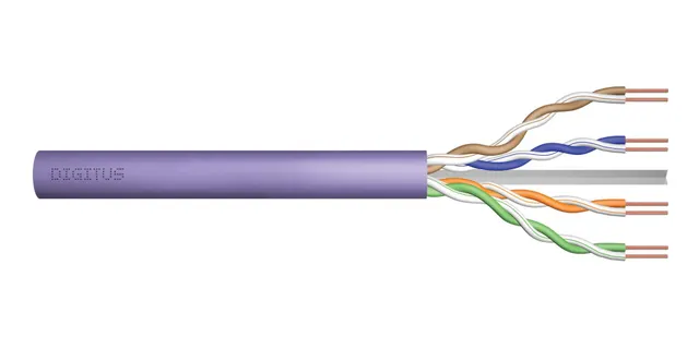 Kabel instalacyjny DIGITUS kat.6 U/UTP Dca AWG 23/1 LSOH 50m fioletowy