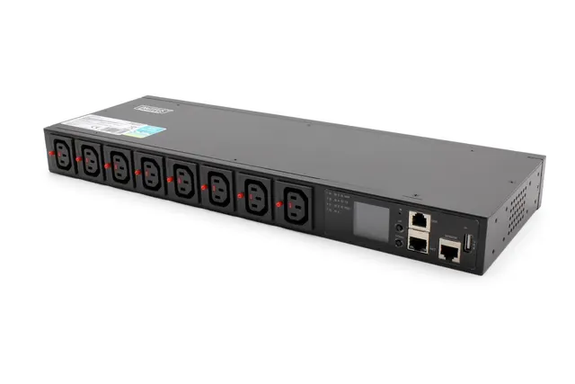 Listwa zasilająca SMART PDU 1U gniazdo zasilające IEC320 C20 16A/250V gniazda 8x C13 16A
