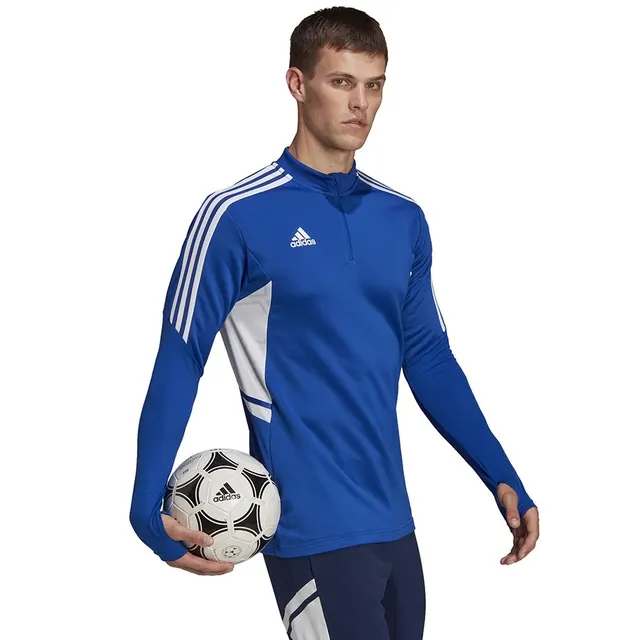 Bluza męska adidas Condivo 22 Training 1/2 zip niebiesko-biała HA6271, niebiesko-biały, rozmiar L