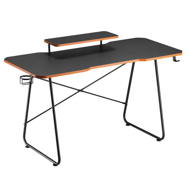 Biurko gamingowe z półką na monitor NanoRS 50kg max wysokość 850mm czarne RS170
