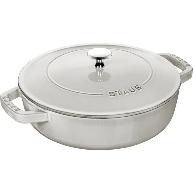 Głęboka patelnia do duszenia z pokrywką Staub - 24 cm Biała trufla