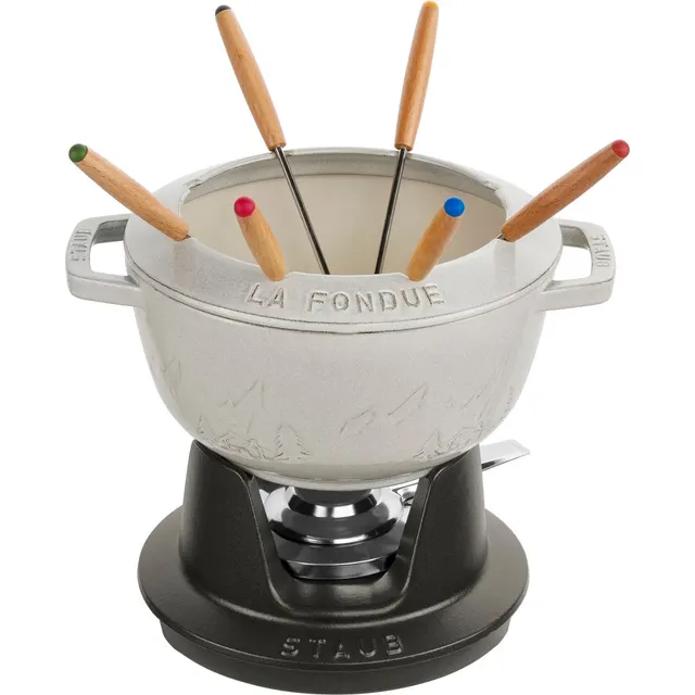 Zestaw do fondue Staub - 20 cm Biała trufla