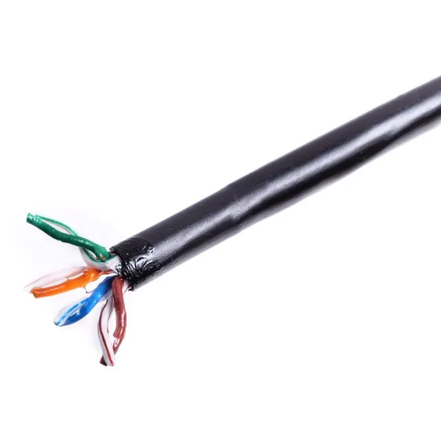 Kabel instalacyjny zewnętrzny żelowany DIGITUS kat.5e U/UTP AWG24/1 PE 100m czarny