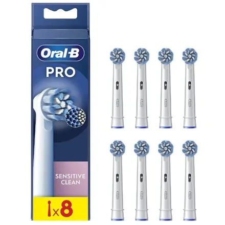Braun Oral-B EB60-8 Jautrus Clean Pro Dantu Šepetelio Galvutes 8 Vnt.