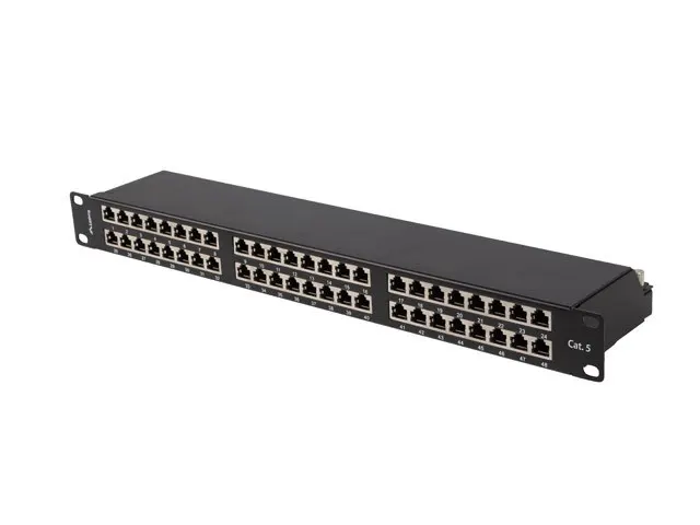 PATCH PANEL 48 PORT 1U 19 KAT.5E FTP EKRANOWANY CZARNY LANBERG
