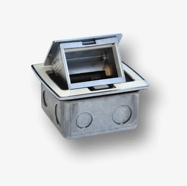 Box blatowy mini 3M - puszka blatowa do montażu gniazd standardu 22 5x45 mm (45x45 mm) uchylna biała