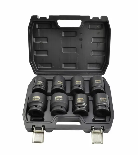 AWTOOLS ZESTAW NASADEK UDAROWYCH 3/4 8cz./24-38mm KRÓTKIE BLACK LINE